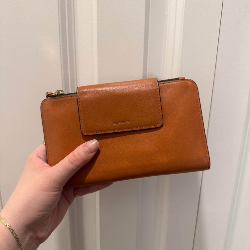 All Saints Brown Leather Shoulder Bag and Wallet - Picture 4 of 8